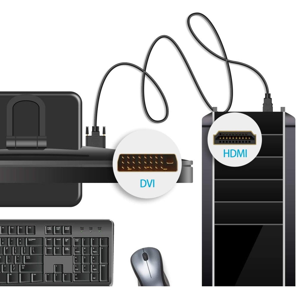 Techly 5.0m HDMI - DVI-D M/M 5 m Noir