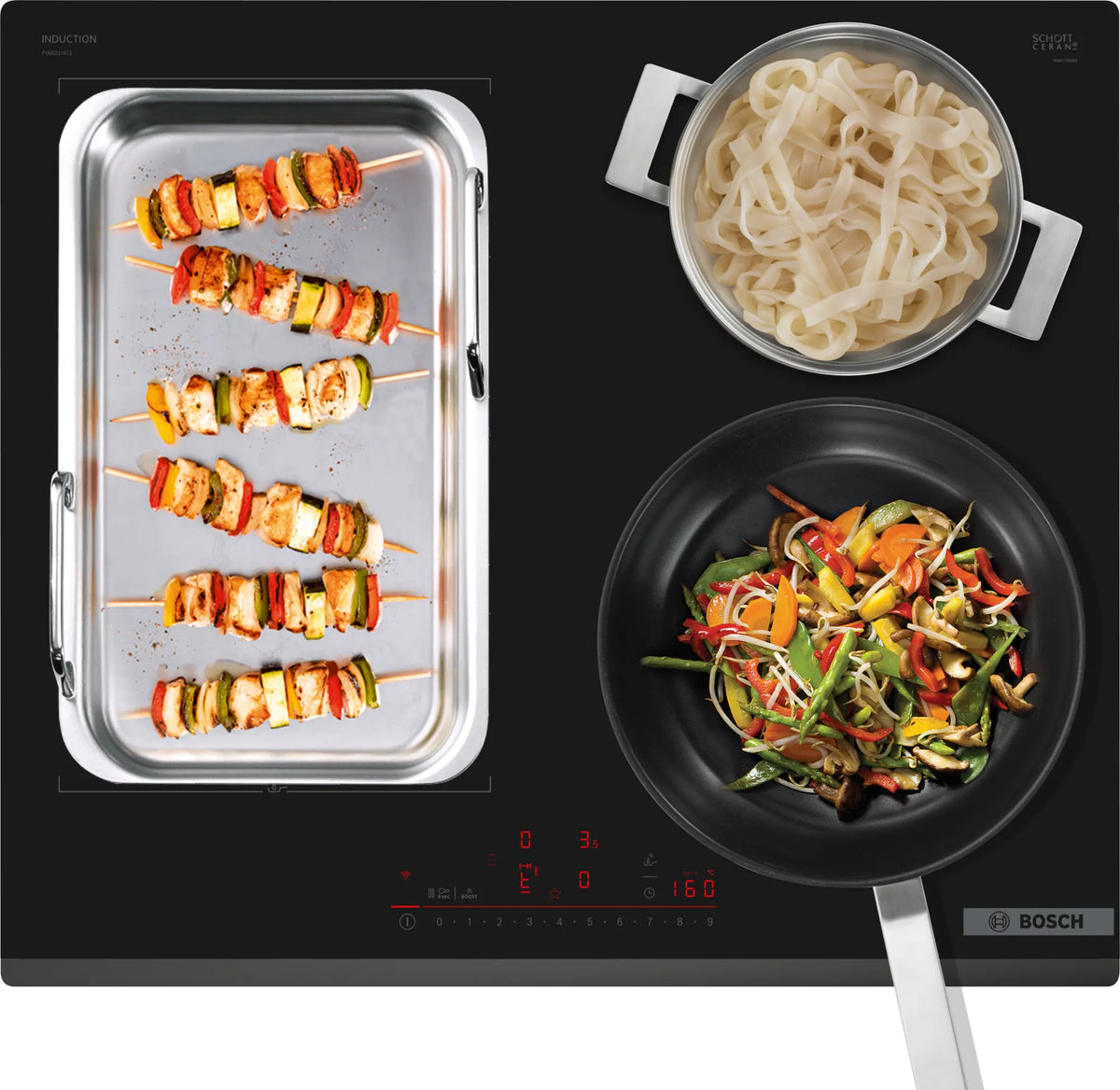 Bosch Bosch Serie 6 PIX631HC1E plaque Noir Intégré 60 cm Plaque avec zone à induction 4 zone(s)