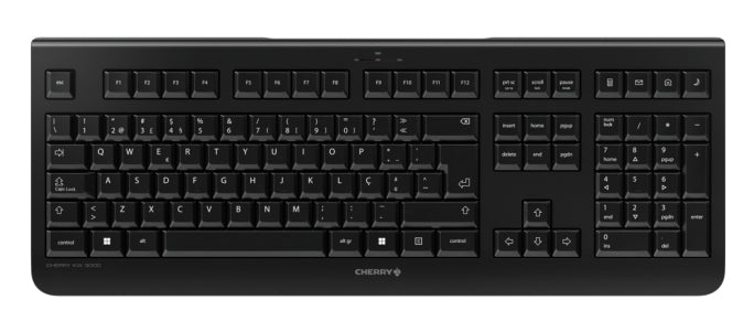 CHERRY KW 3000 clavier Universel RF sans fil QWERTY Portuguais Noir