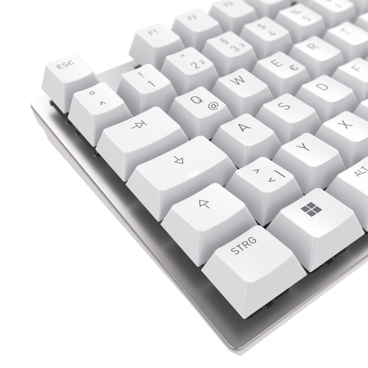 CHERRY KC 200 MX clavier Universel USB QWERTZ Allemand Argent, Blanc