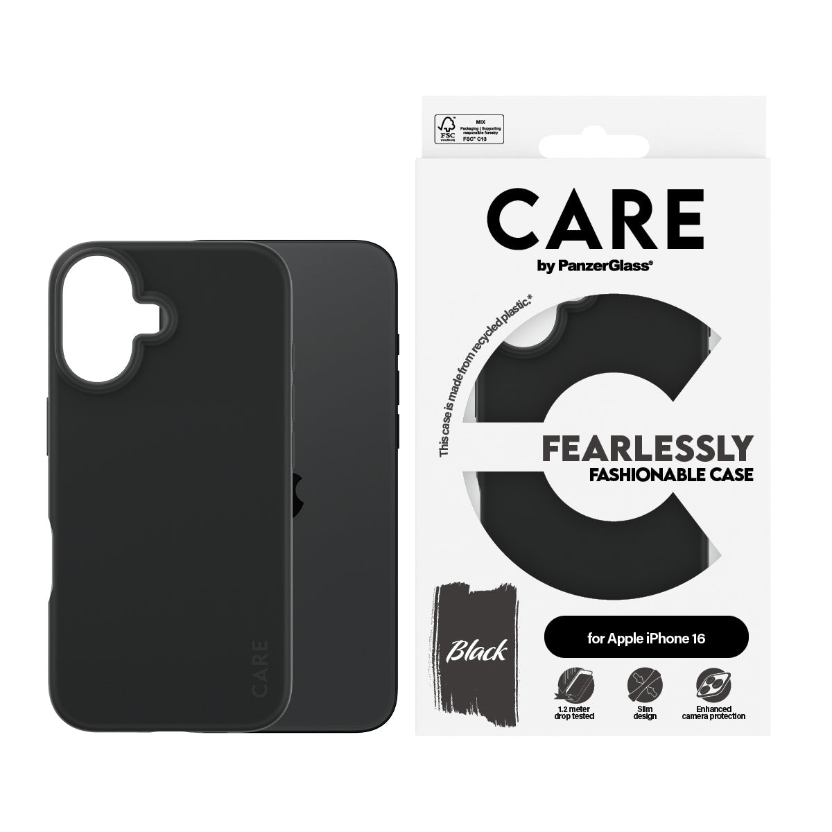 PanzerGlass CARE™ by ® Case Black iPhone 16 coque de protection pour téléphones portables Housse Noir - vue 2