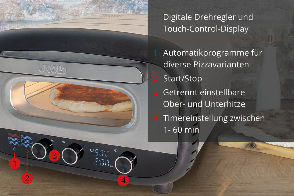 Unold 68806 Machine et Four à Pizzas 1700 W, Acier Inoxydable
