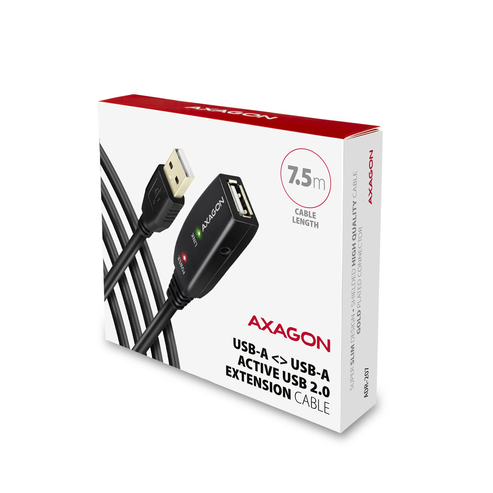 Axagon ADR-207 câble USB USB 2.0 7,5 m USB A 0,48 Gbit/s Noir