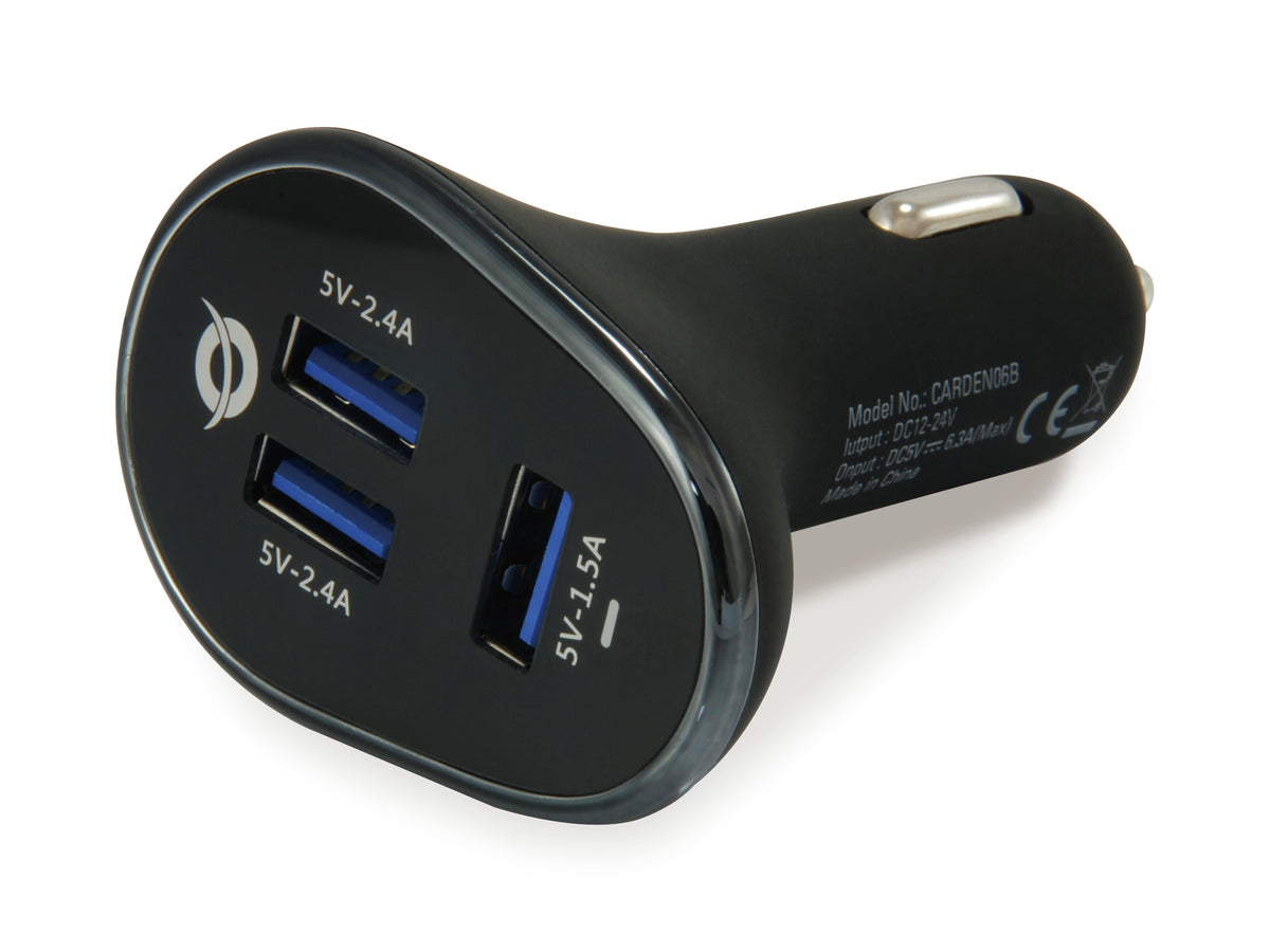 Conceptronic CARDEN06B Chargeur Universel pour Appareils Mobiles, Allume-cigare Auto, Noir