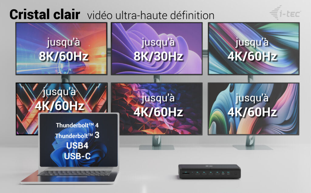 i-tec Station d'accueil Universelle 6x 4K/60Hz Display avec Power Delivery 140W