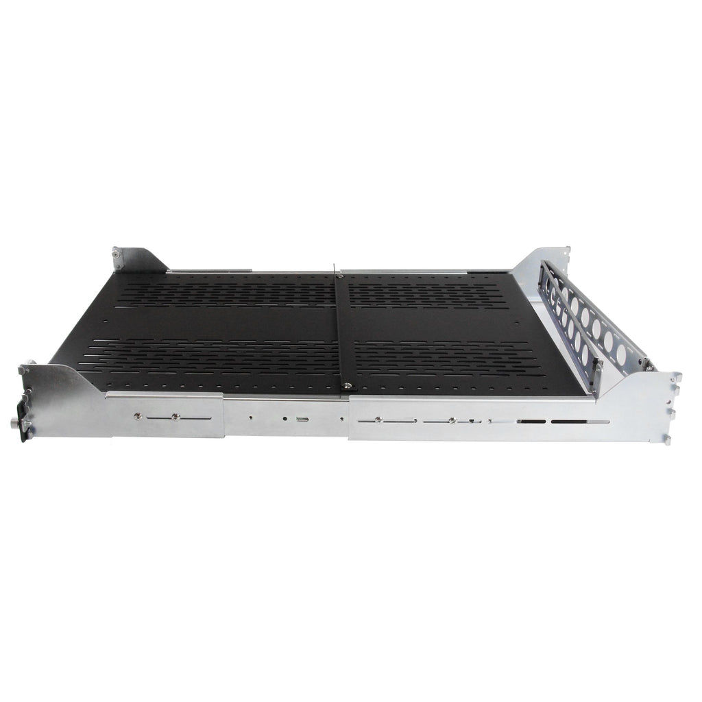 StarTech.com Étagère Coulissante Ventilée 2U pour Rack Serveur 19", Profondeur Réglable 70,3-80,2cm, 22,6kg