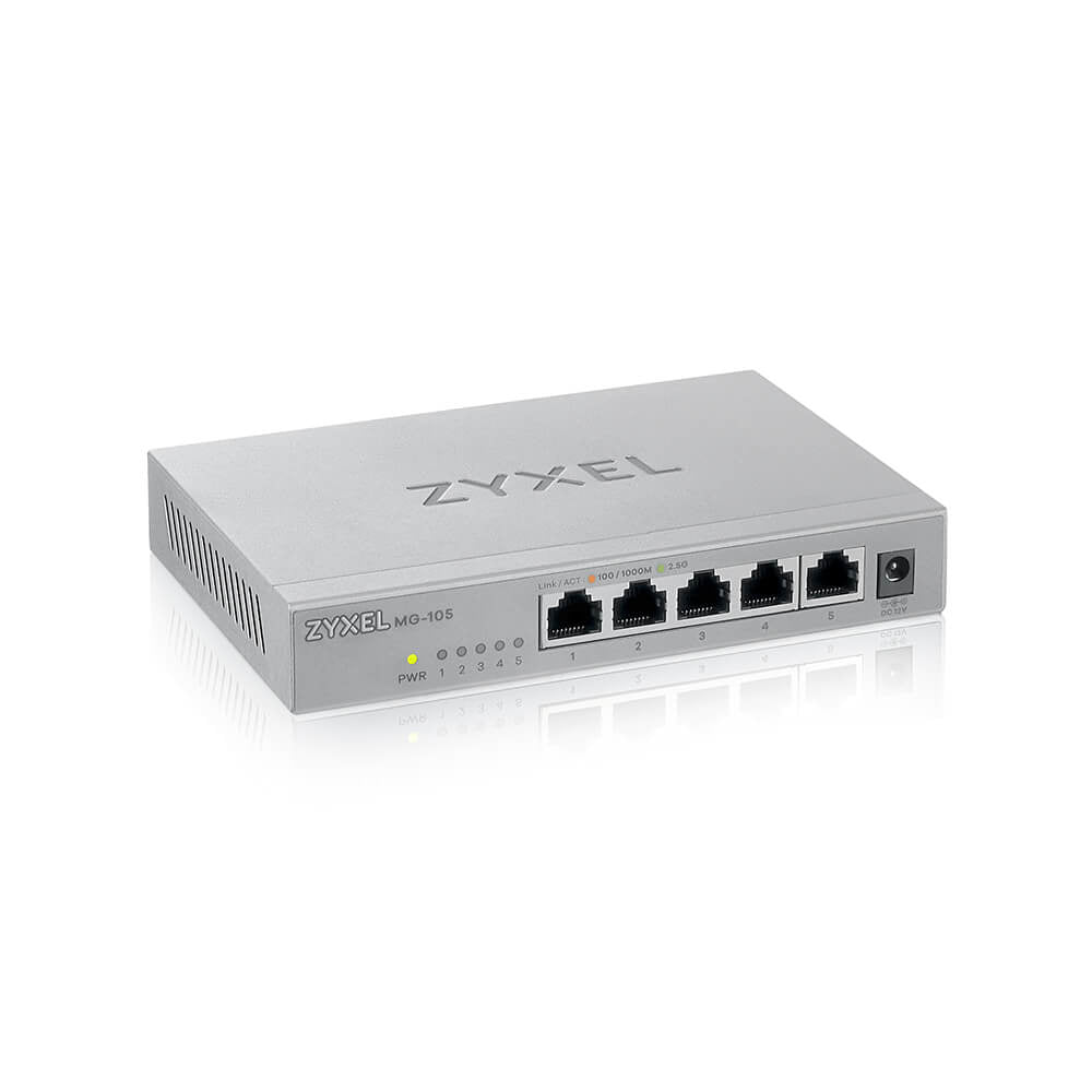 Zyxel XMG-105 Switch Ethernet 2.5G Non-géré, 5 Ports RJ-45, Gris