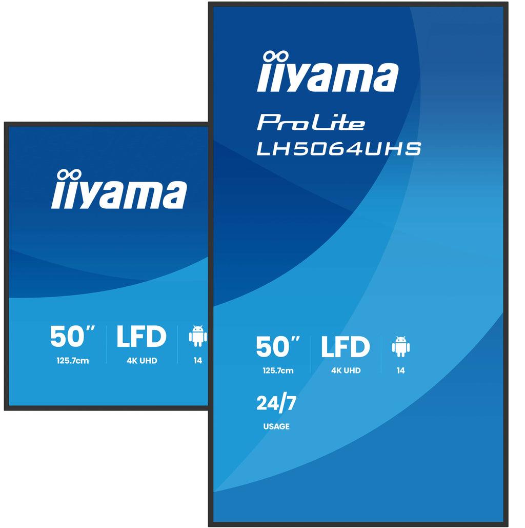 iiyama LH5064UHS-B1AG Écran d'affichage dynamique 50" 4K UHD Android WiFi 500 cd/m² Noir