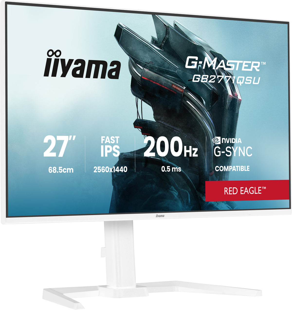 iiyama G-MASTER GB2771QSU-W1 écran plat de PC 68,6 cm (27") 2560 x 1440 pixels Wide Quad HD LCD Blanc