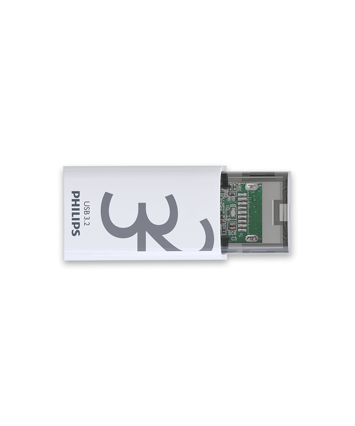 Philips Click lecteur USB flash 32 Go USB Type-C 3.2 Gen 1 (3.1 Gen 1) Transparent, Blanc