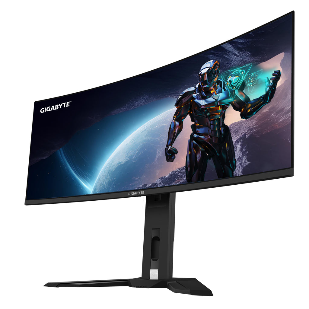 GIGABYTE Moniteur de jeu courbé OLED WQHD MO34WQC2 de 34" - 3440 x 1440, 240Hz, 0.03ms, KVM, 250 cd/m², FreeSync Premium Pro, DisplayHDR True Black 400, HDMI 2.1, Displayport 1.4