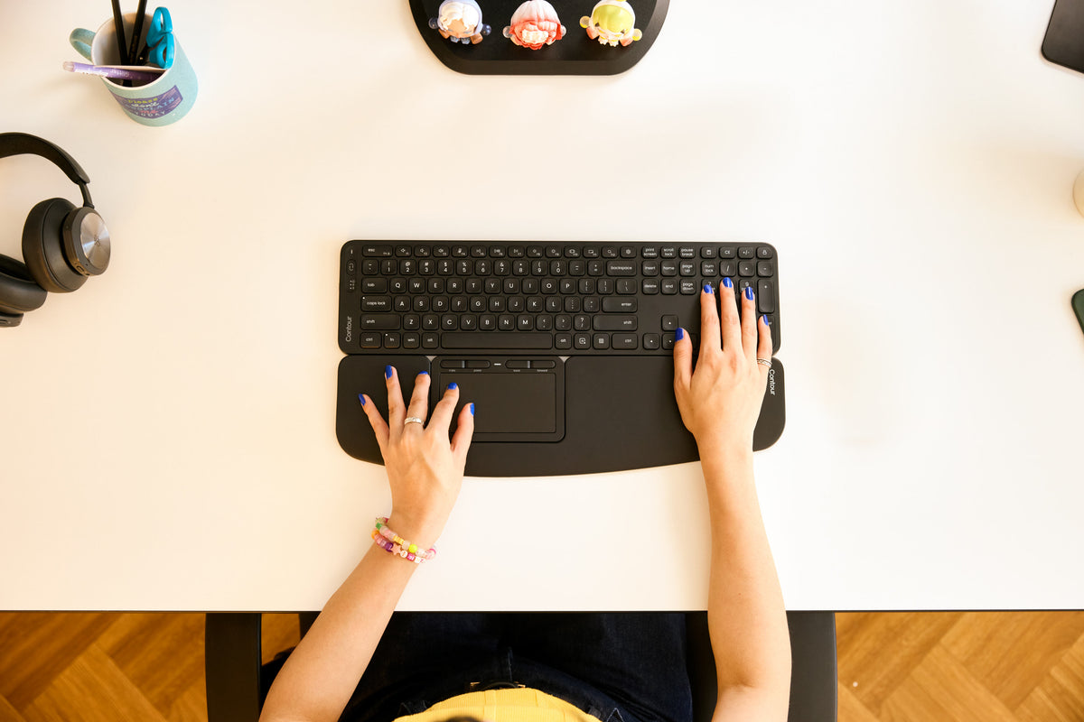 Contour Design Balance Clavier de Bureau Sans Fil RF et Bluetooth QWERTY Nordique Noir