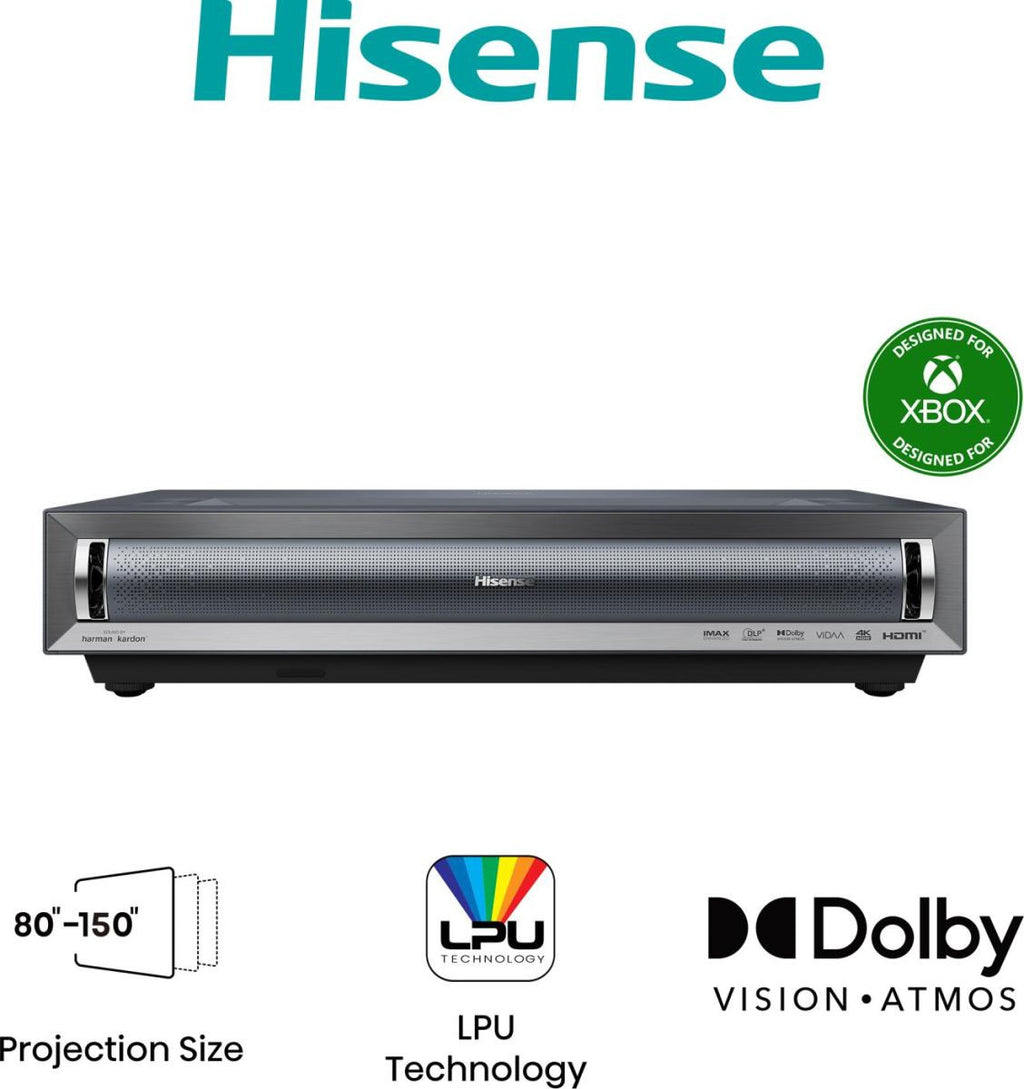 Hisense PX3 projecteur TV Projecteur à focale ultra courte 2800 ANSI lumens UHD 4K (3840x2160) Noir, Gris foncé