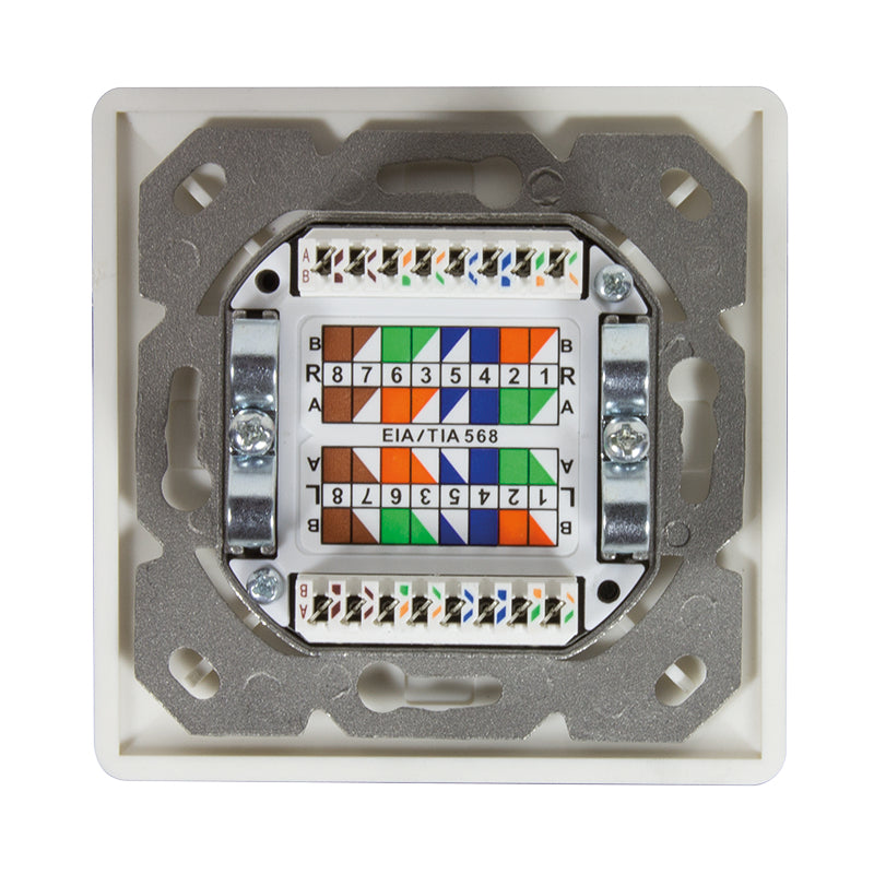 LogiLink NP0124 prise de courant 2 x RJ-45 Métallique, Blanc - vue 8