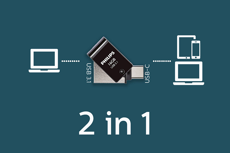 Philips Philips FM16DC152B/00 lecteur USB flash 16 Go USB Type-A 3.2 Gen 1 (3.1 Gen 1) Noir, Argent