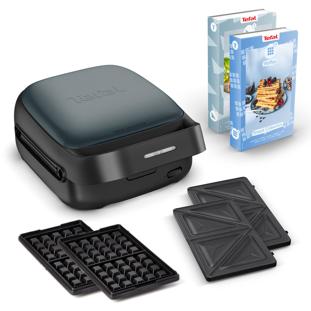 Tefal SW862BF0 Gaufrier et Appareil à Croque-Monsieur, 700 W, Noir et Vert Foncé