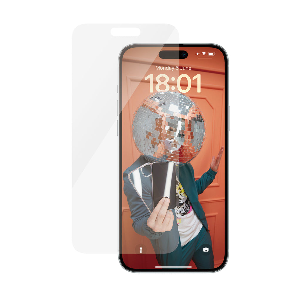 PanzerGlass Protection d'écran Classic Fit pour iPhone 15 Plus, Verre Trempé Transparent