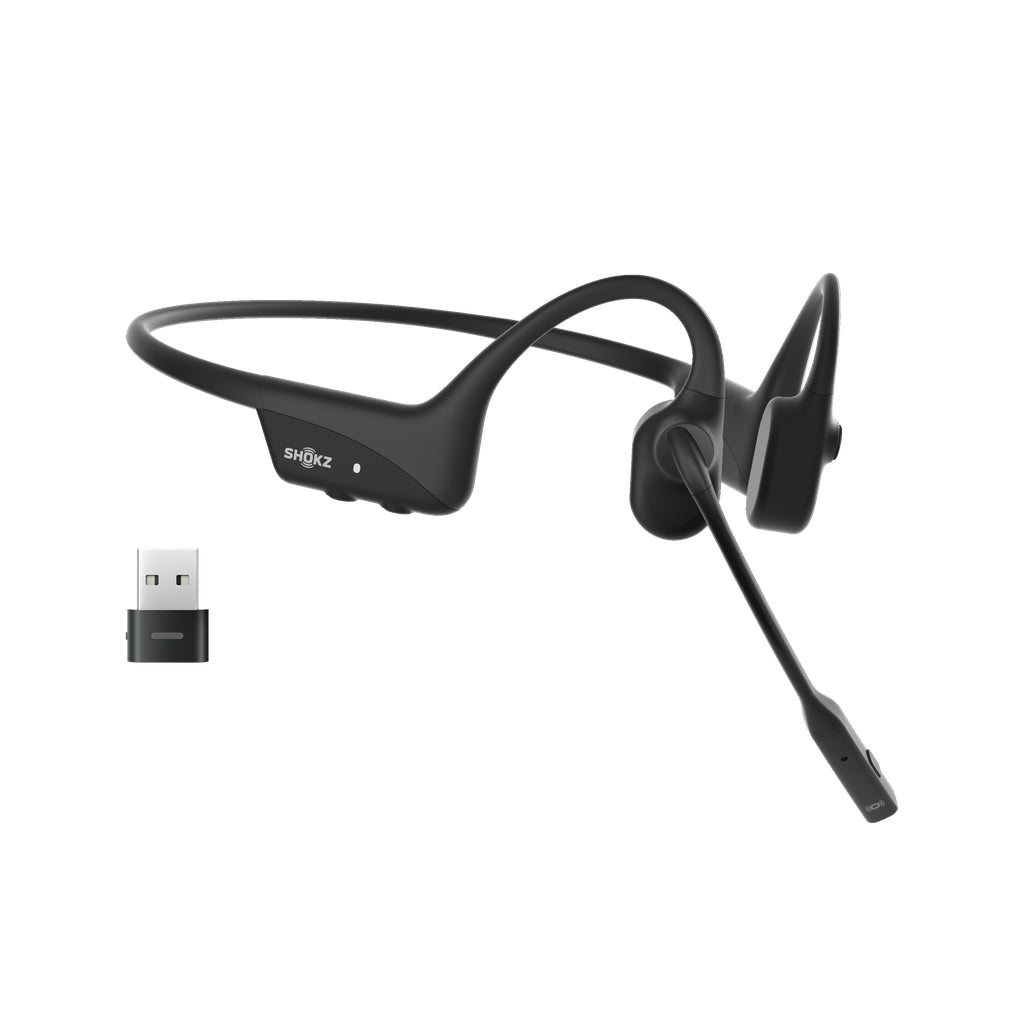 Casque Sans Fil C120-AA-BK Crochets Auriculaires pour Bureau et Centre d'appels, Bluetooth, USB Type-A, Noir