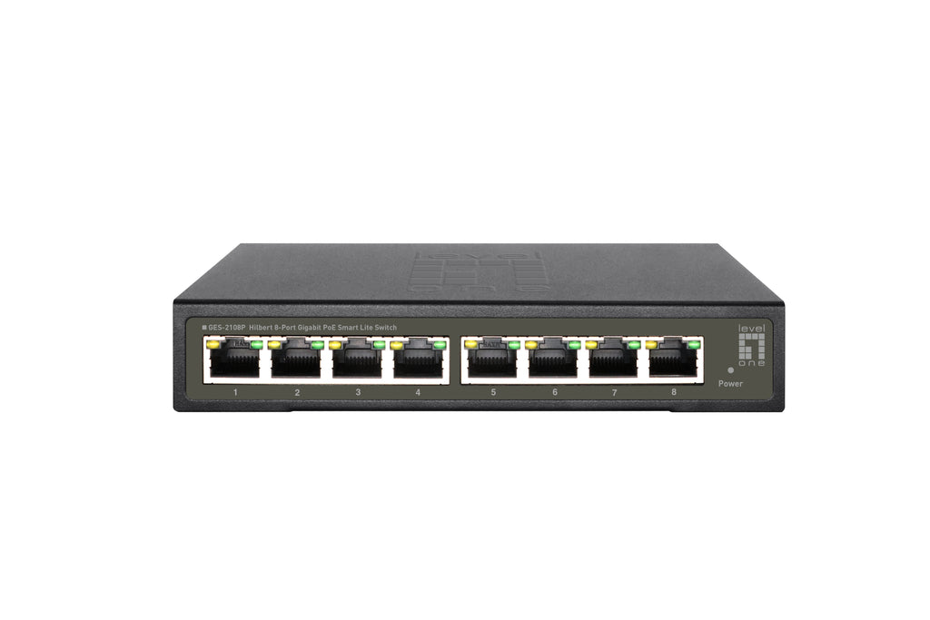 LevelOne GES-2108P Commutateur Réseau Géré L2 Gigabit Ethernet PoE Noir