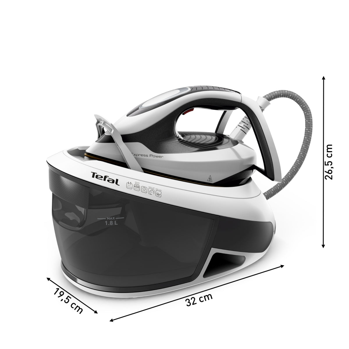 Tefal Express Power SV8130 Centrale Vapeur 2800 W, Semelle Durilium AirGlide Autoclean, Noir et Blanc