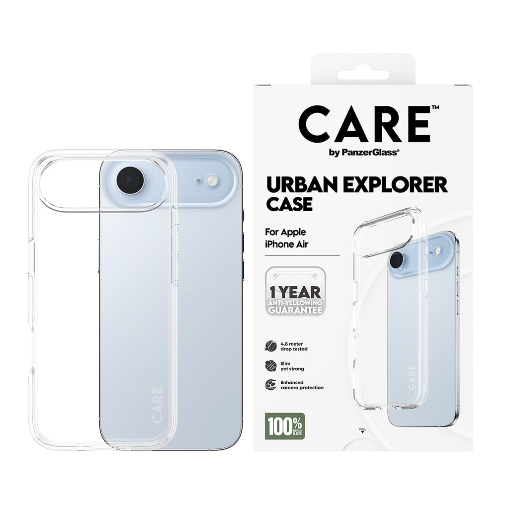 PanzerGlass CARE Urban Explorer Coque de Protection Transparente pour iPhone Air