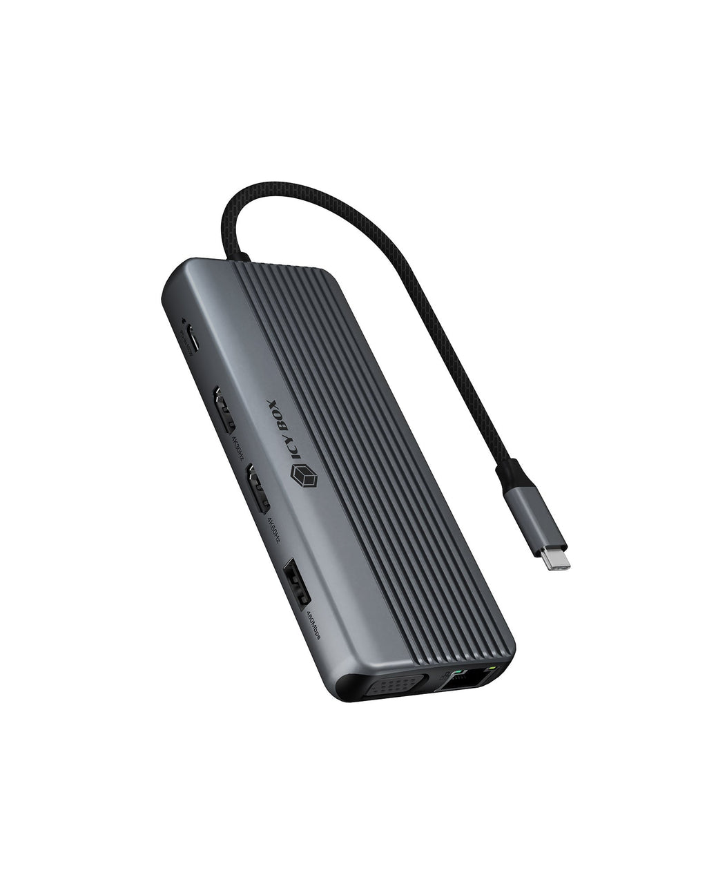 ICY BOX IB-DK4062-CPD Alámbrico USB 3.2 Gen 1 (3.1 Gen 1) Type-C Antracita