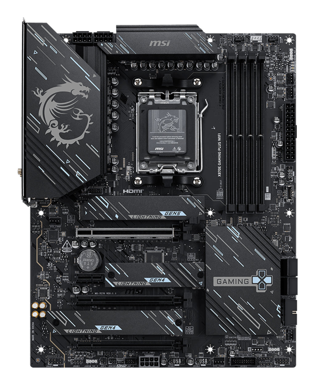 MSI X870E GAMING PLUS WIFI carte mère AMD X870E Emplacement AM5 ATX