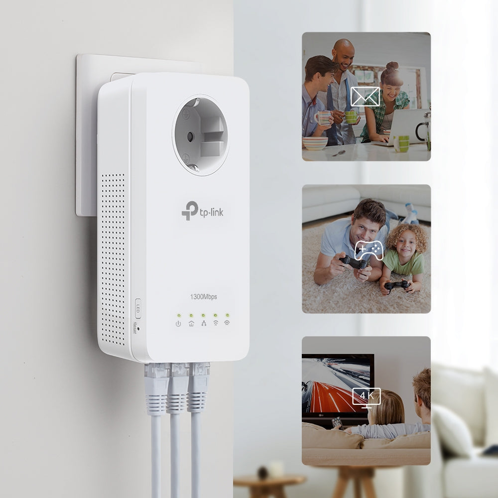 TP-Link TL-WPA1300P KIT 1300 Mbit/s Ethernet/LAN Wifi Blanc 2 pièce(s)