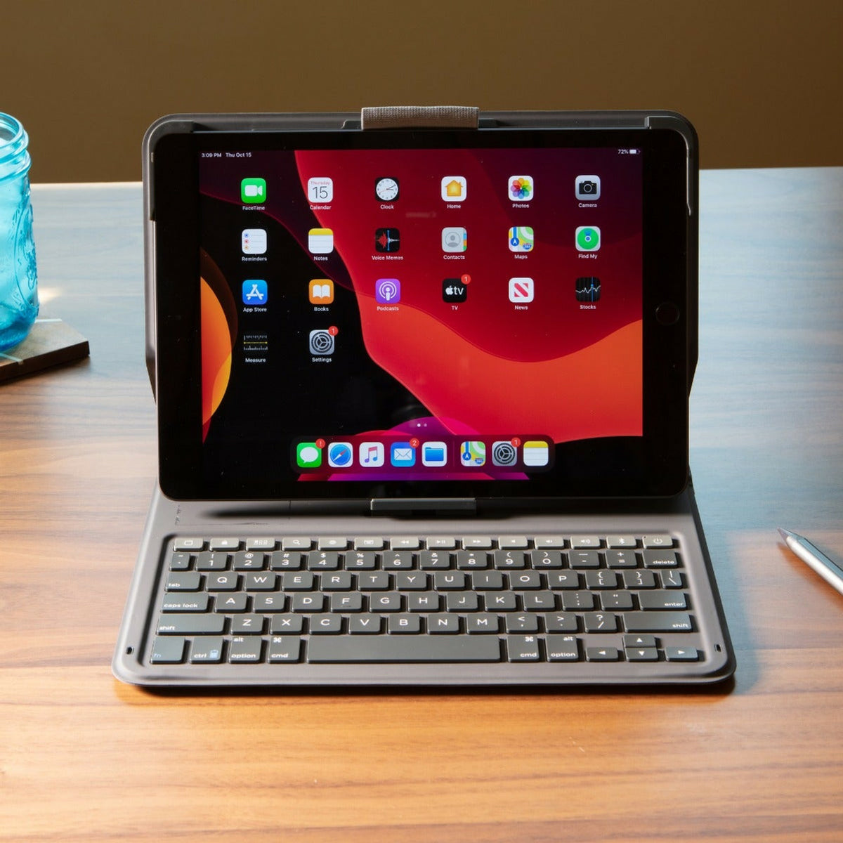 ZAGG Messenger Folio 2 Clavier Bluetooth QWERTY Nordique, Charbon de bois