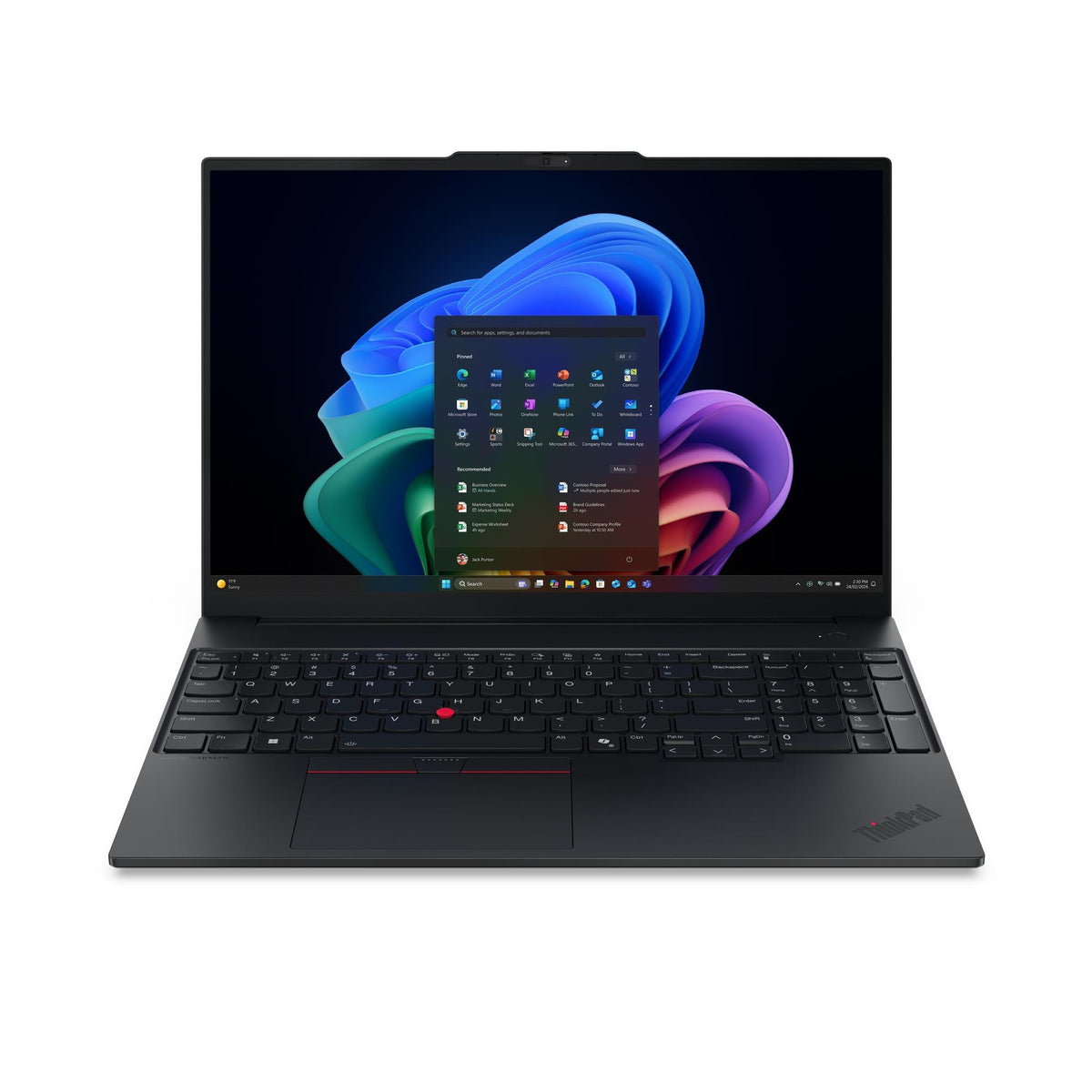 Lenovo ThinkPad E16 Gen 4 (Intel) Copilot+ PC Intel Core Ultra 7 355 Ordinateur portable 40,6 cm (16") WUXGA 24 Go DDR5-SDRAM 512 Go SSD Wi-Fi 7 (802.11be) Windows 11 Pro Noir Nordique