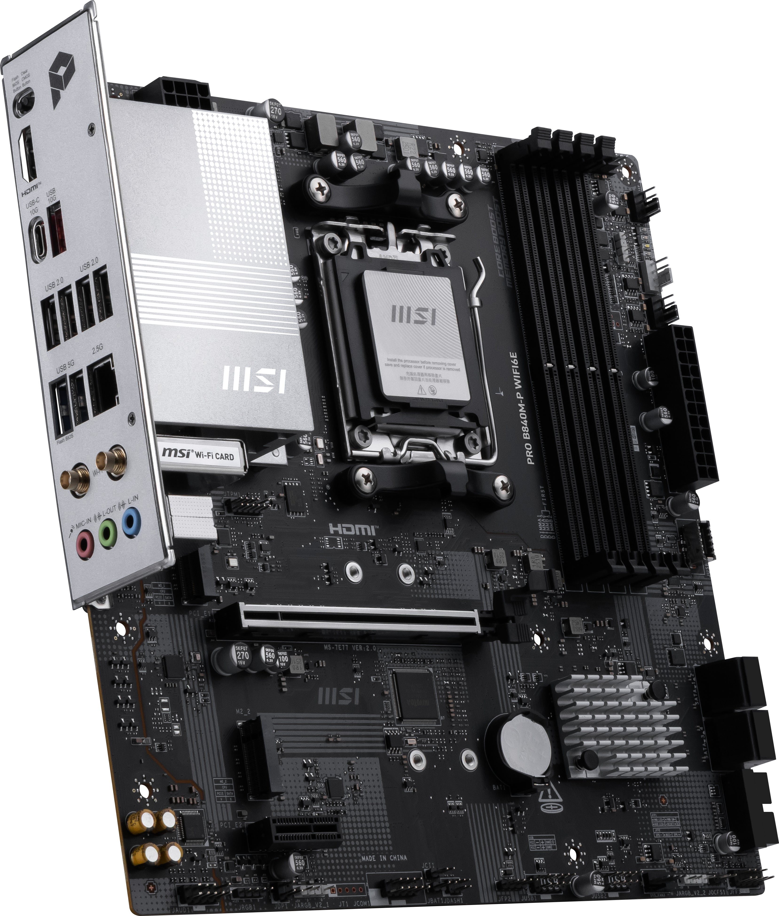 MSI PRO B840M-P WIFI6E carte mère AMD B840 Emplacement AM5 micro ATX