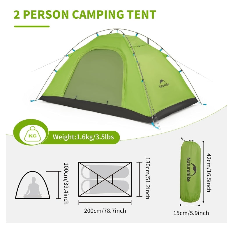 NatureHike Tente Camping P-Série 4 Saisons 2 Personnes Ultraléger Anti-UV