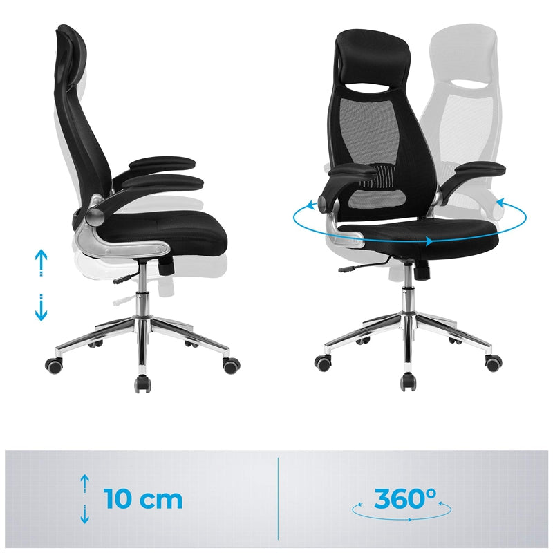 Chaise de bureau ergonomique, hauteur et accoudoirs réglables, soutien renforcé, jusqu’à 150 kg