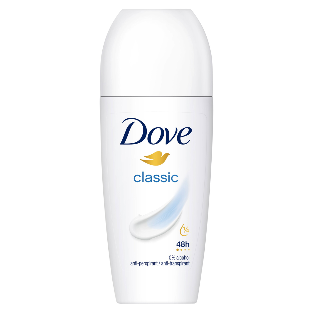 Dove Déodorant Anti-transpirant Roll-on Classique Protection 48 h 50 ml