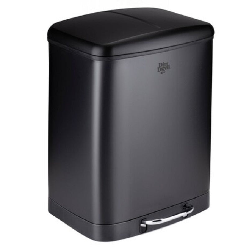 Poubelle à Pédale Dirt Devil en Acier Inoxydable 37 x 34 x 50 cm - 2 x 12 L - Noir