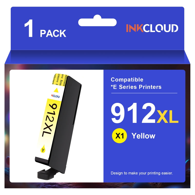 Inkcloud 912XL Cartouches d'encre compatibles pour HP Officejet 8022 8025 8020 8024, 1 Jaune