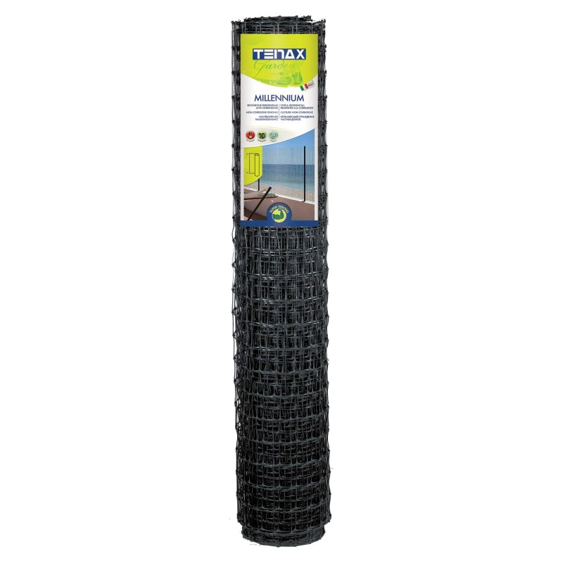 Tenax Millennium Filet de clôture en plastique durable pour extérieur Anthracite 1 x 25 m