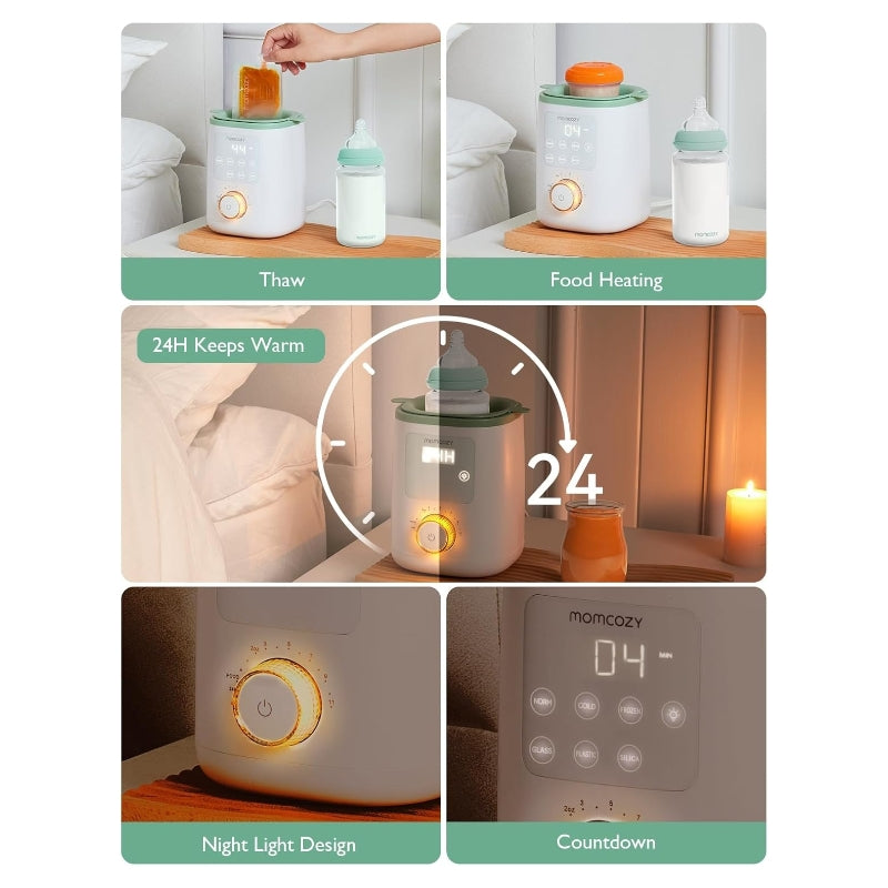 Momcozy Chauffe-biberon pour lait maternel et lait infantile, rétention maximale des nutriments, chauffage rapide, veilleuse, fonctionnement à un bouton, cadeaux pour maman