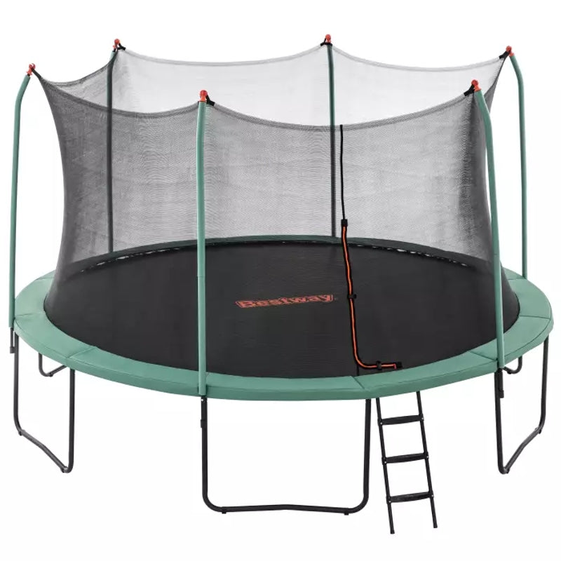 Bestway Xtreme Air 14 ft / 427 cm Trampoline Rond avec Enclos de Sécurité, Échelle et Ancres (Max 120 kg)