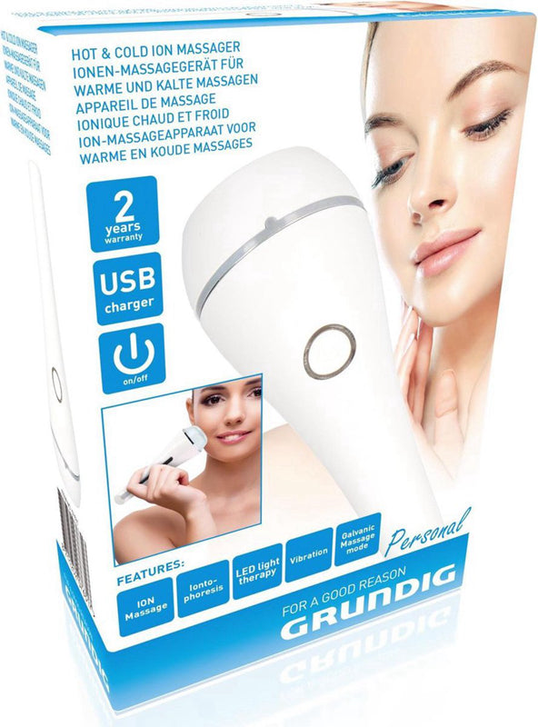 Grundig Masseur facial AB – Masseur facial ionique rechargeable, technologies ioniques, vibrations, lumière LED et fonctions chaud/froid