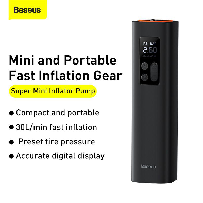 Baseus Super Mini Pompe gonfleuse - Noir