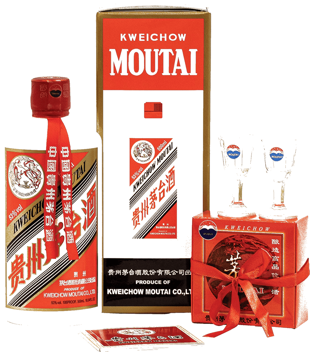 KWEICHOW MOUTAI FLYING FAIRY 500 ml, 53 % vol., deux gobelets inclus, Baijiu chinois
