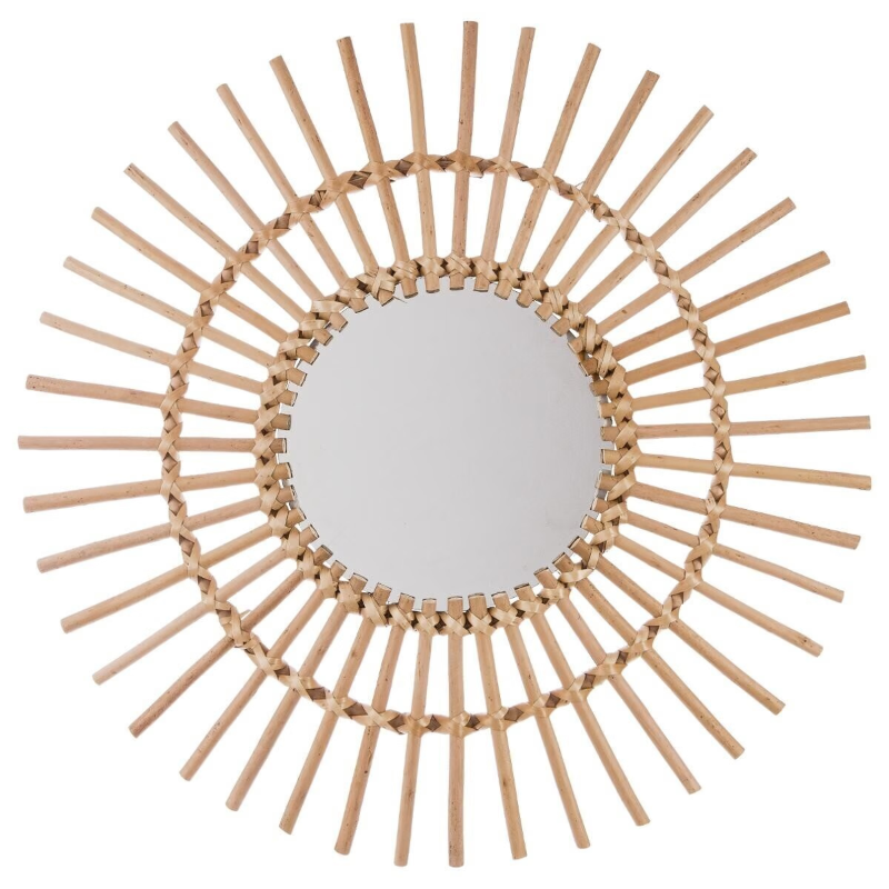 Miroir soleil Atmosphera Jane diamètre 58 cm en rotin