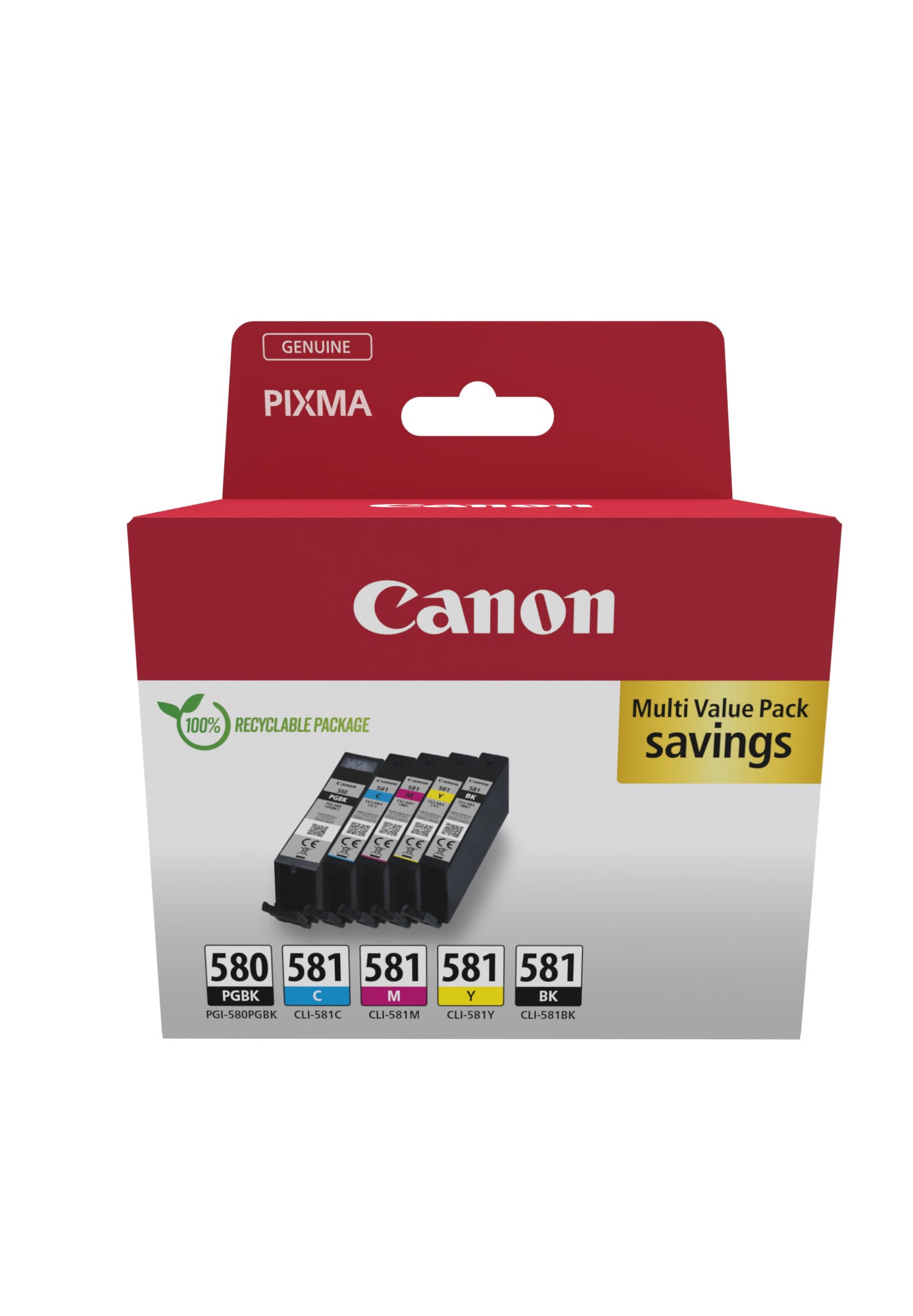 CANON 2078C008 Lot de 5 cartouches d'encre 2 x noir + cyan, magenta, jaune