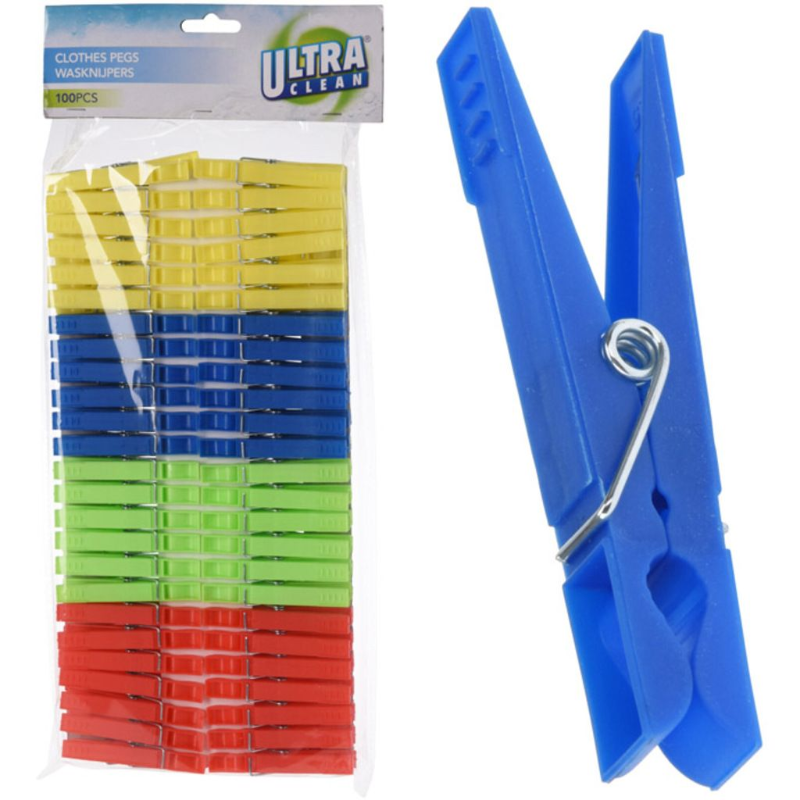Pinces à Linge en PP - Lot de 100 Pièces - Multicolores