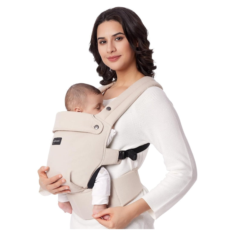 Momcozy Porte-bébé ergonomique et léger avec soutien lombaire renforcé pour bébés de 3 à 20 kg - Beige