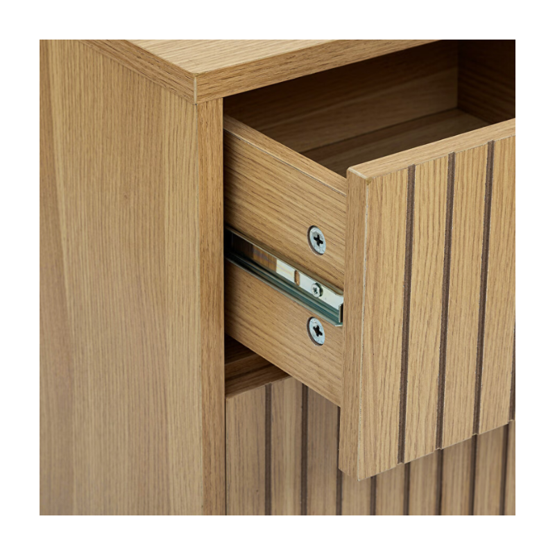 5five Tasso Meuble bas 2 portes effet bois naturel aggloméré E1 L 33 x P 28 x H 80 cm