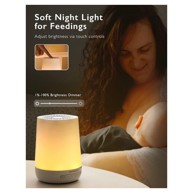 Momcozy Machine à sons, 34 Sons relaxants, Veilleuse 7 couleurs, Rechargeable USB avec Contrôle par application, Pour bébés, enfants et adultes, Cadeaux pour maman