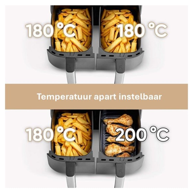 Severin FR 2453, friteuse à air XXL - double cuve, 2 x 3,8 L, pour frites 1,3 kg
