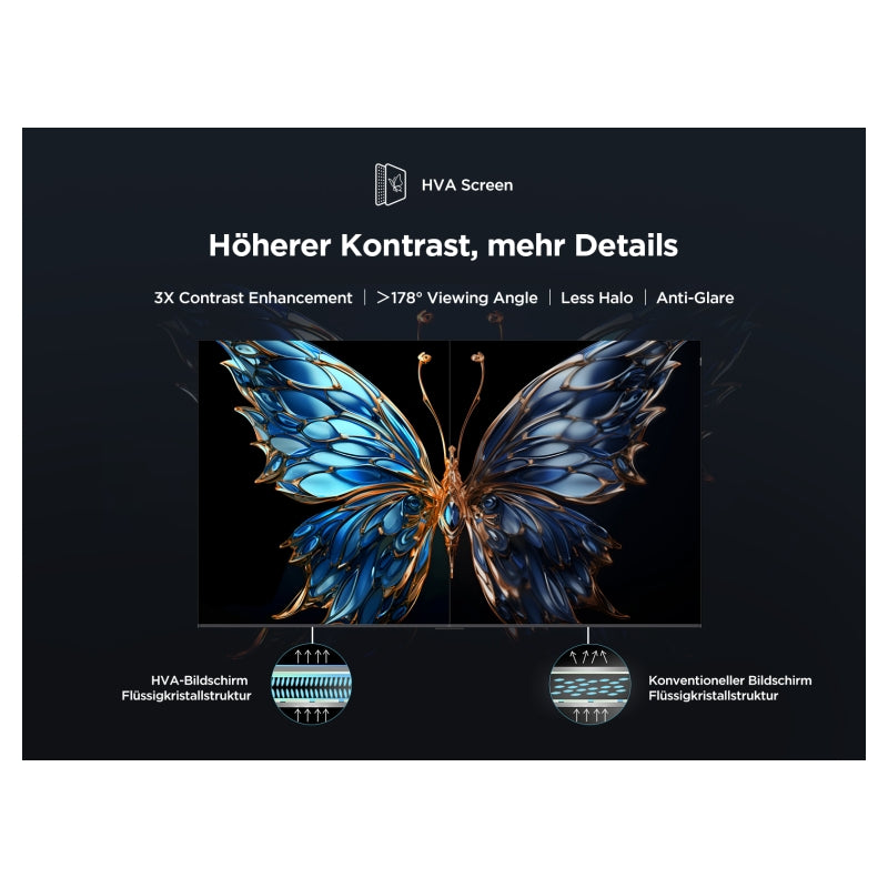 TCL 55V6C Smart TV 55 pouces 4K Ultra HD, compatible HDR10+, dalle HVA rigide, Dolby Vision